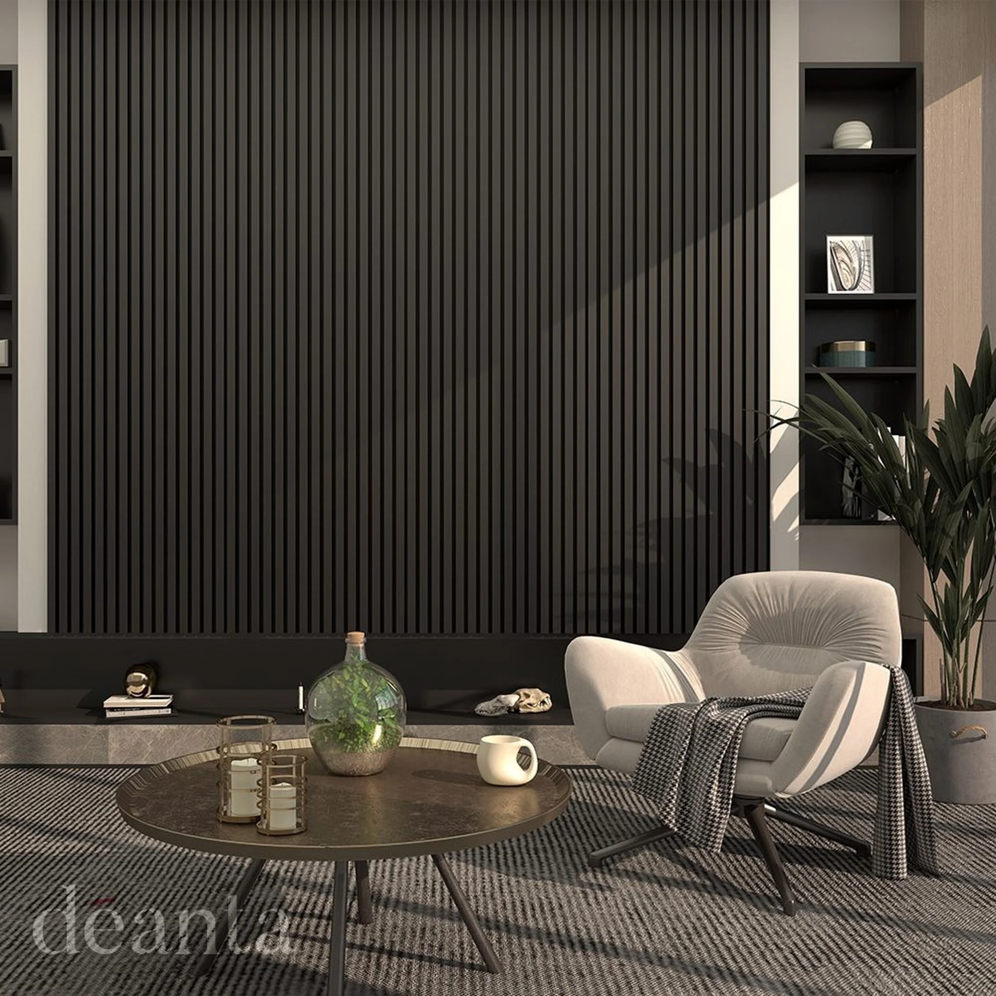 Acoustic Black Wall Panelling