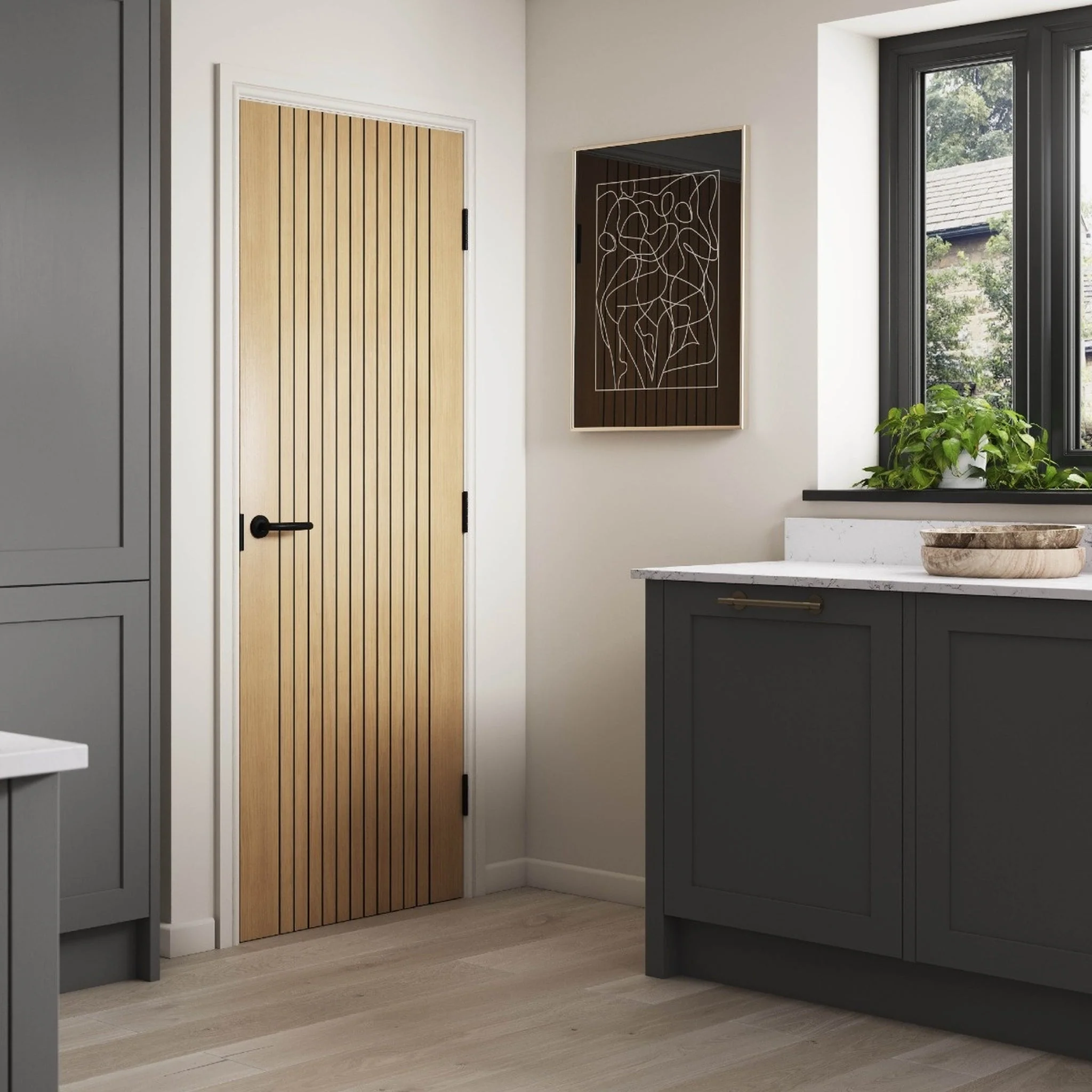 Aria Oak Laminated Internal Fire Door - Image 3