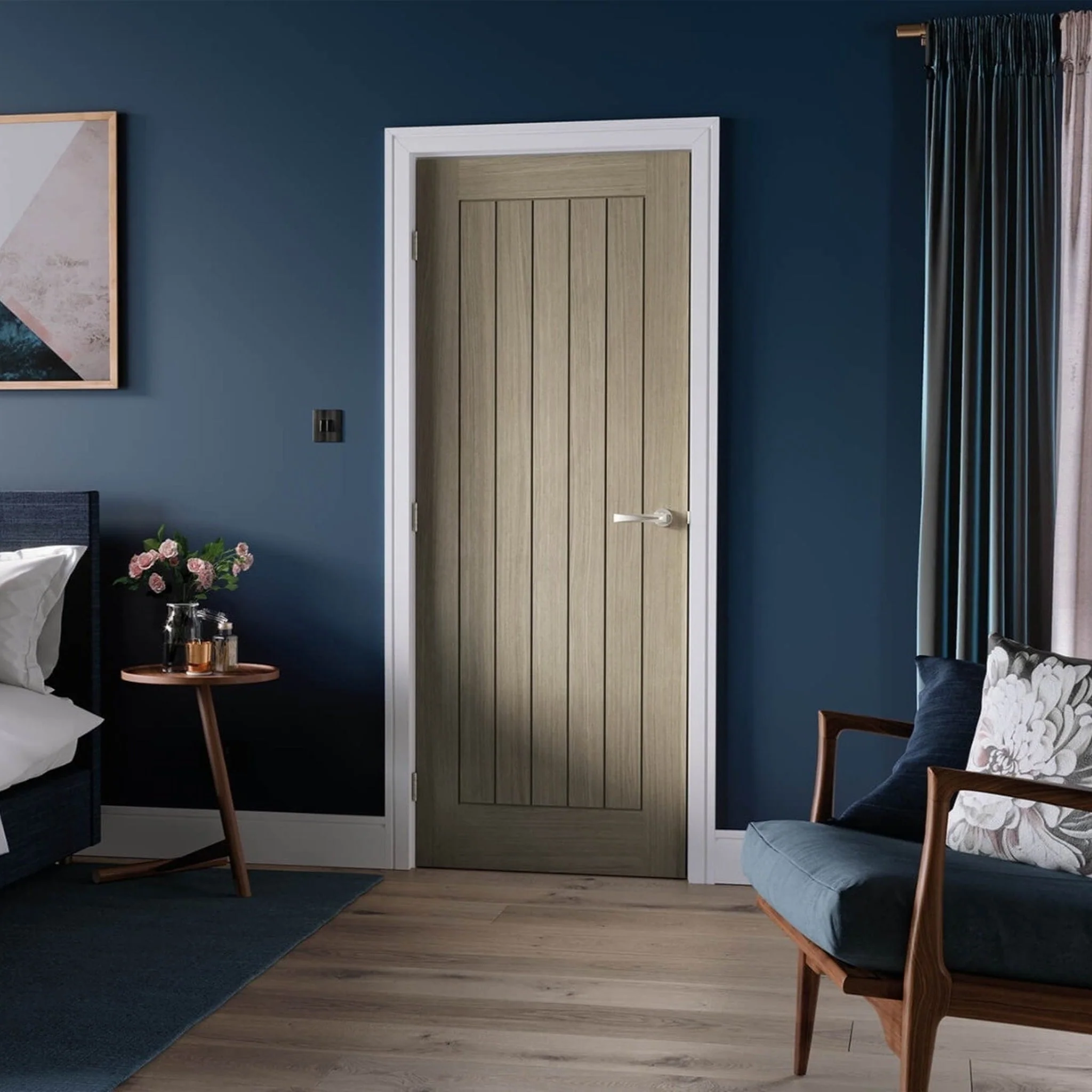 Belize Prefinished Light Grey FD30 Internal Fire Door - Image 2