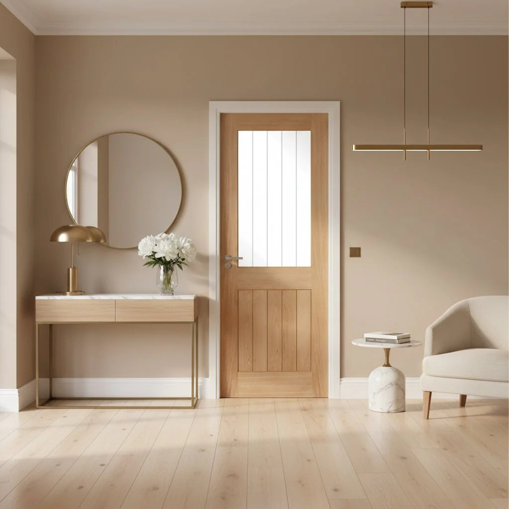 Belize Unfinished Oak 1 Light Glazed Internal Door - Image 2