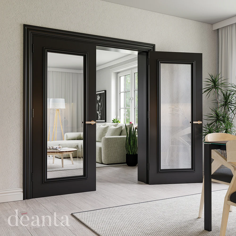 Blenheim Black Prefinished Bevelled Glazed Door - Image 2