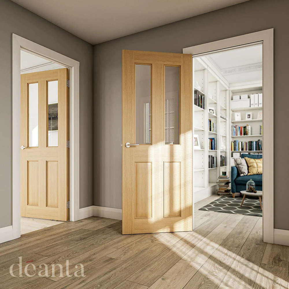 Bury Prefinished Oak Glazed FD30 Fire Door - Image 3
