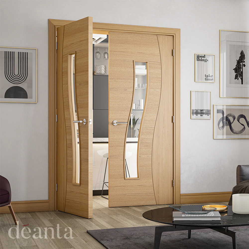 Cadiz Clear Glazed Prefinished Oak Door - Image 3