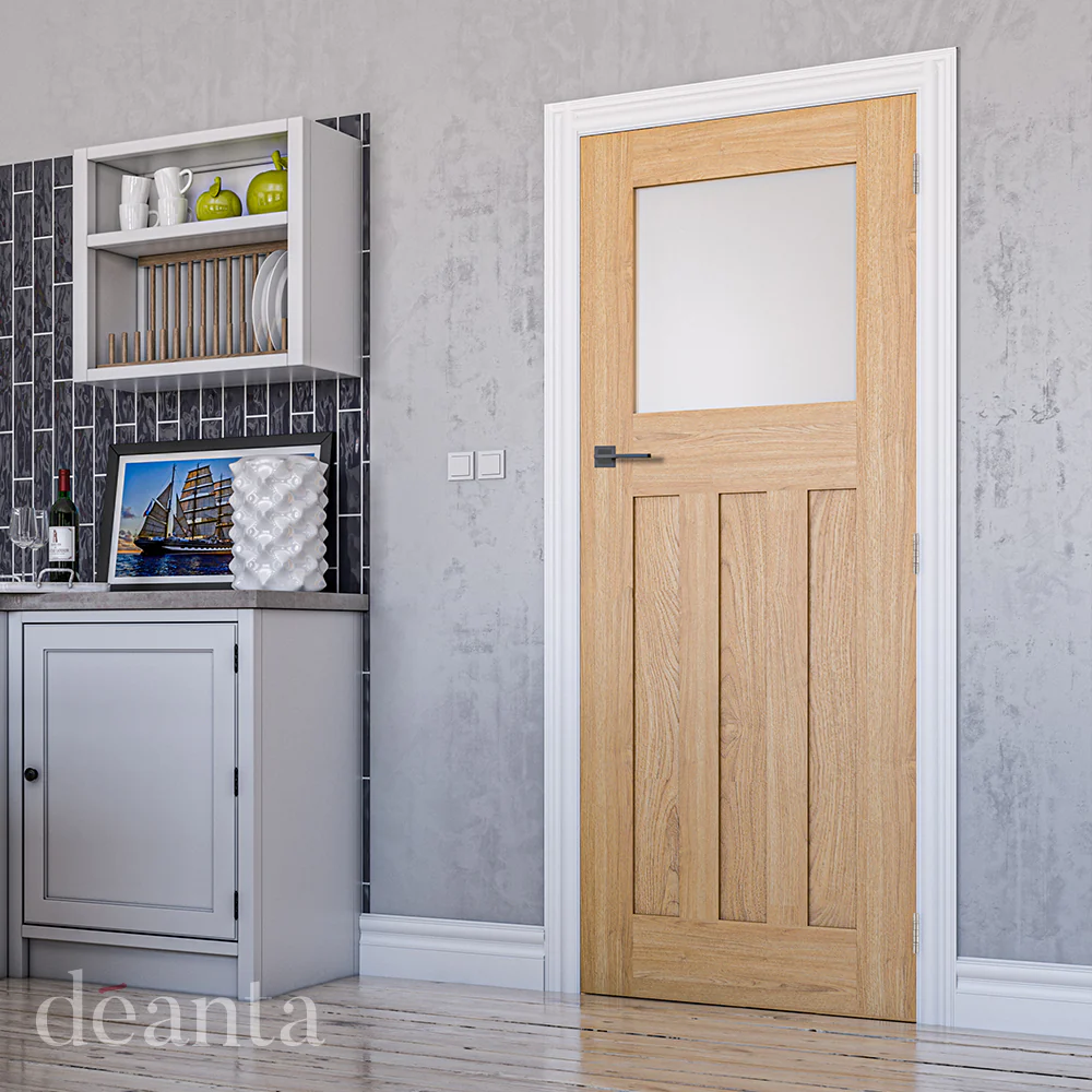 Cambridge 1930's 1 Light Glazed Veneer Door - Image 3