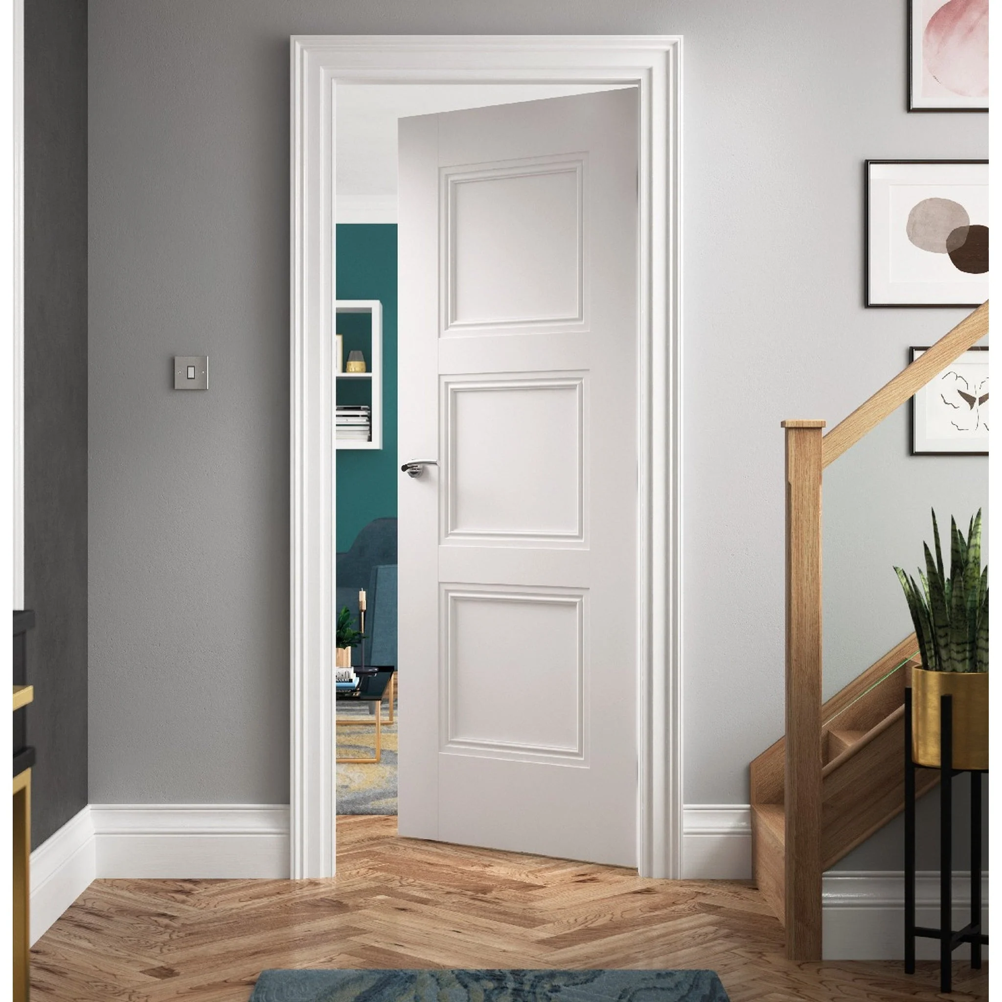 Catton White Primed FD30 Fire Door - Image 3