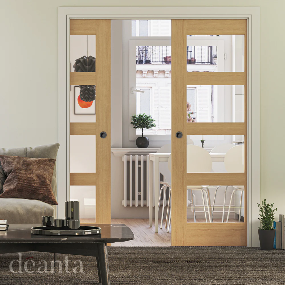 Coventry Four Panel Glazed Shaker Style Door Clear Glass - Image 3