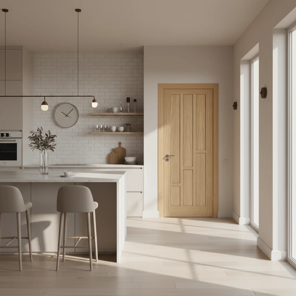 Coventry Prefinished Oak 6 Panel FD30 Internal Fire Door - Image 2