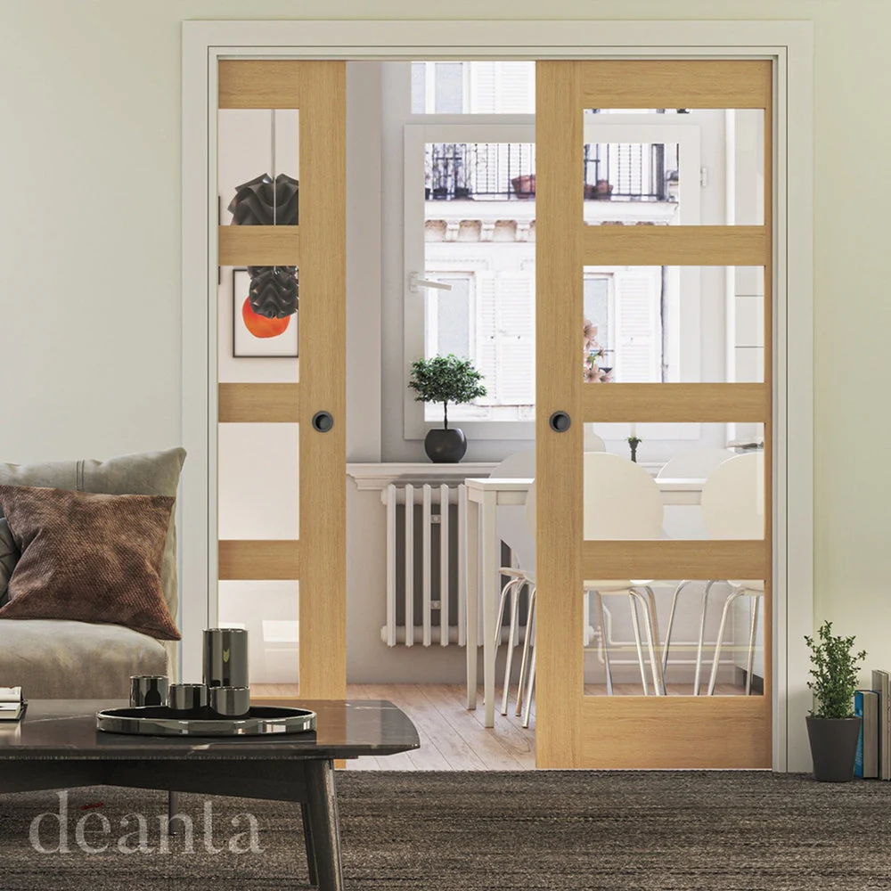 Coventry Prefinished Oak Glazed FD30 Fire Door - Image 3