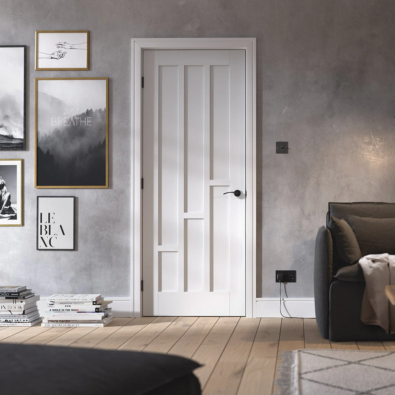 Coventry White Primed 6 Panel Internal Door - Image 2