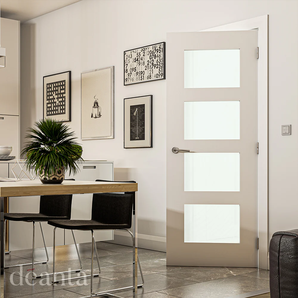 Coventry White Primed Glazed FD30 Fire Door - Image 3