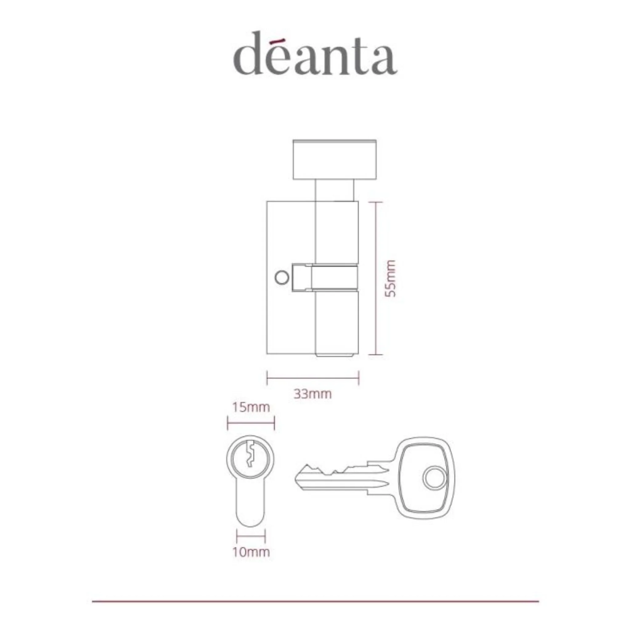Cylinder Lock With Key & Knob - Image 5