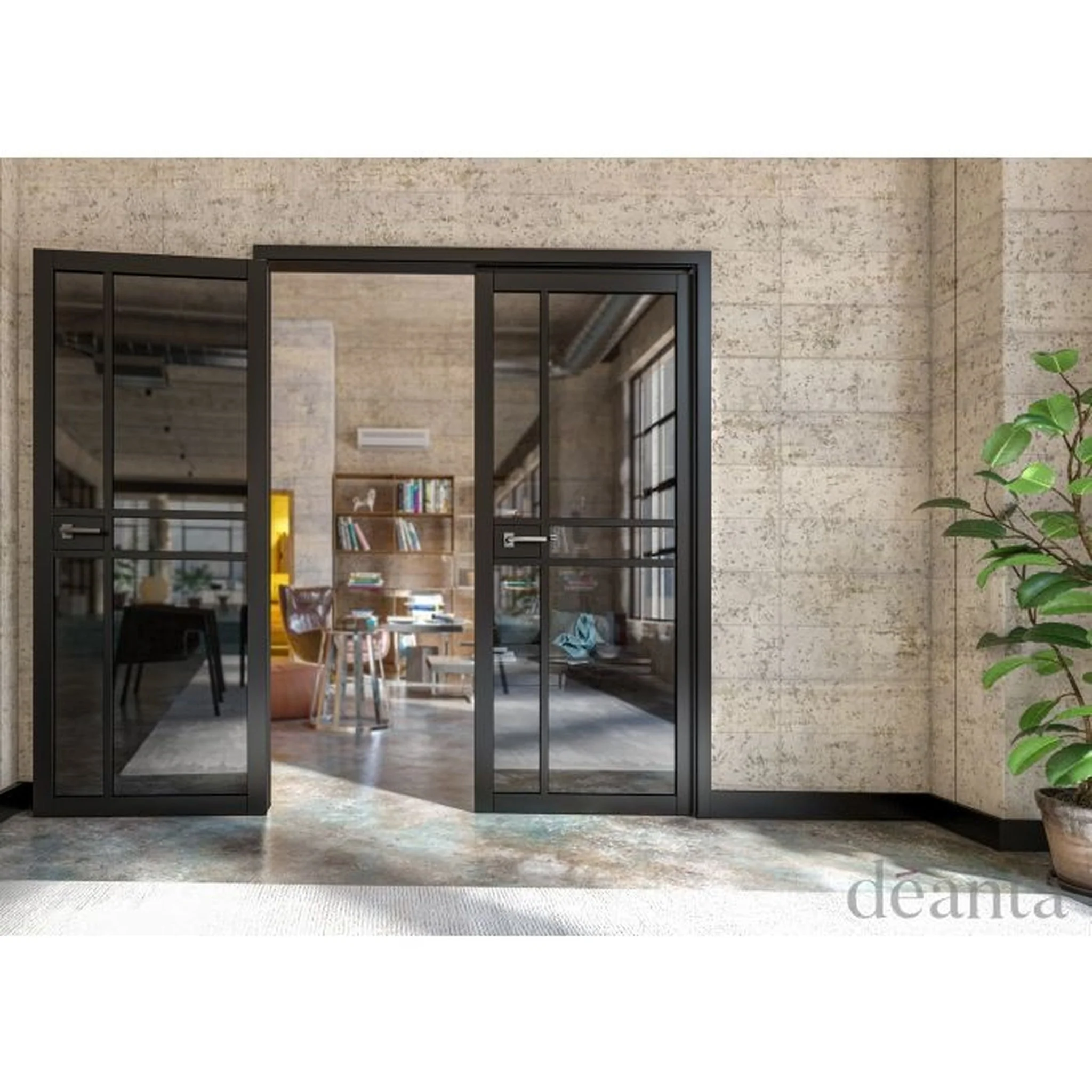 Dalston Black Prefinished Tinted Glazed Internal Door - Image 3
