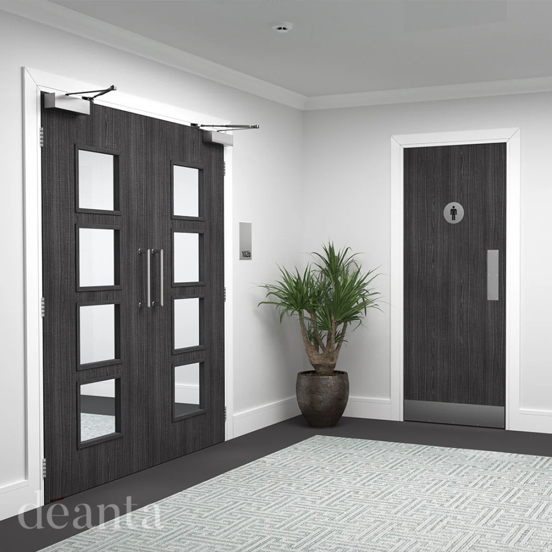 Dark Grey Prefinished Internal Flush Door - Image 3