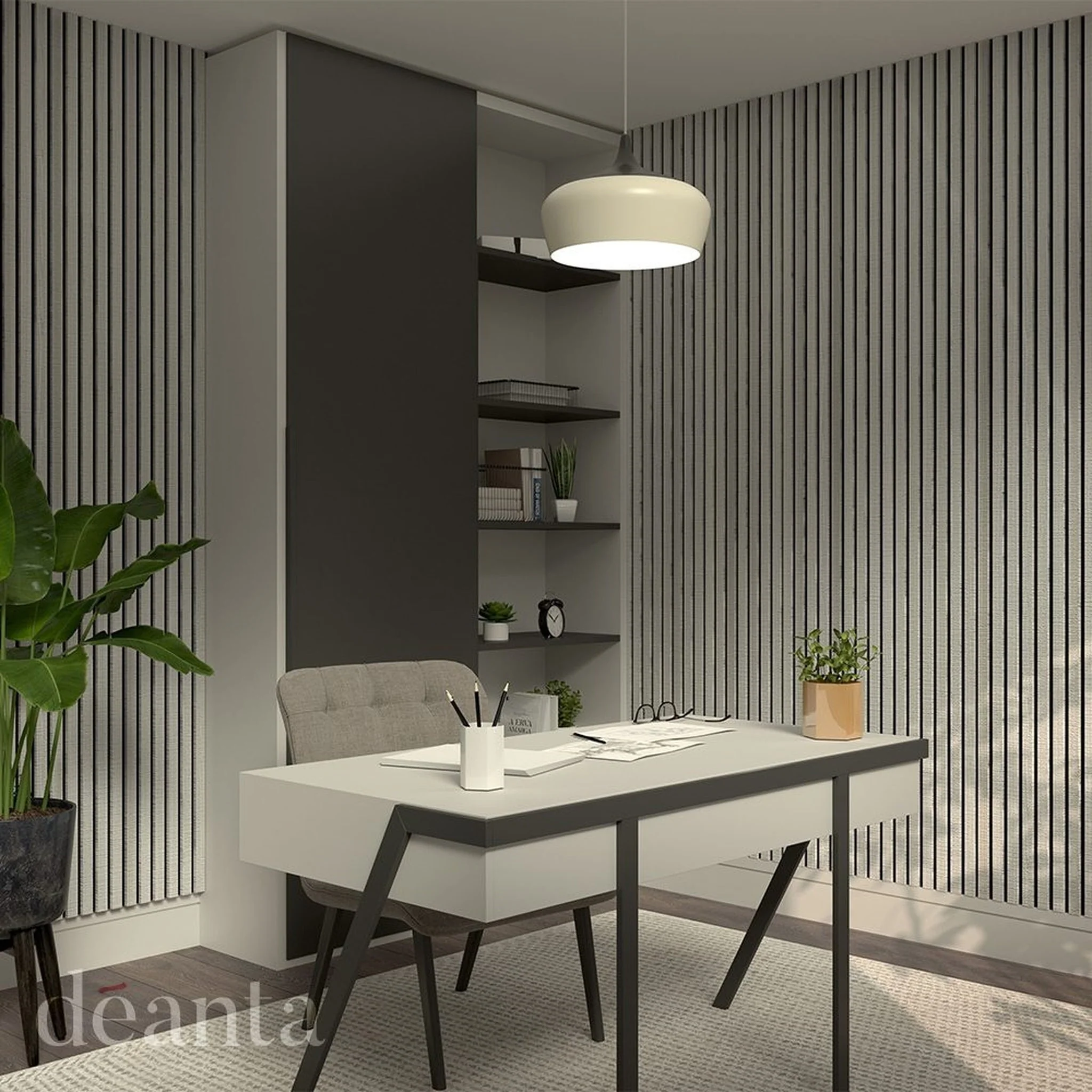 Deanta Acoustic Light Grey Ash Wall Panelling