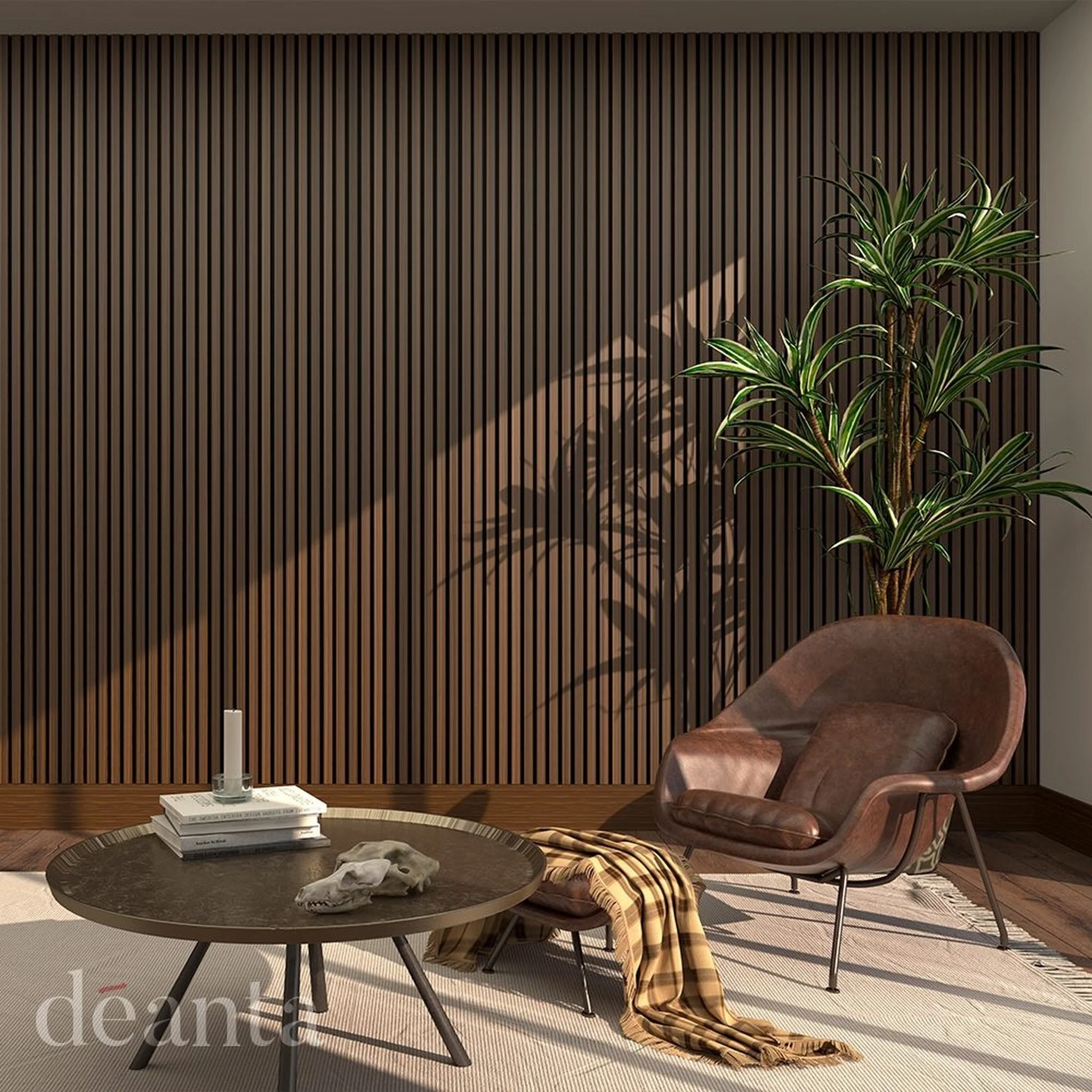 Deanta Acoustic Walnut Wall Panelling