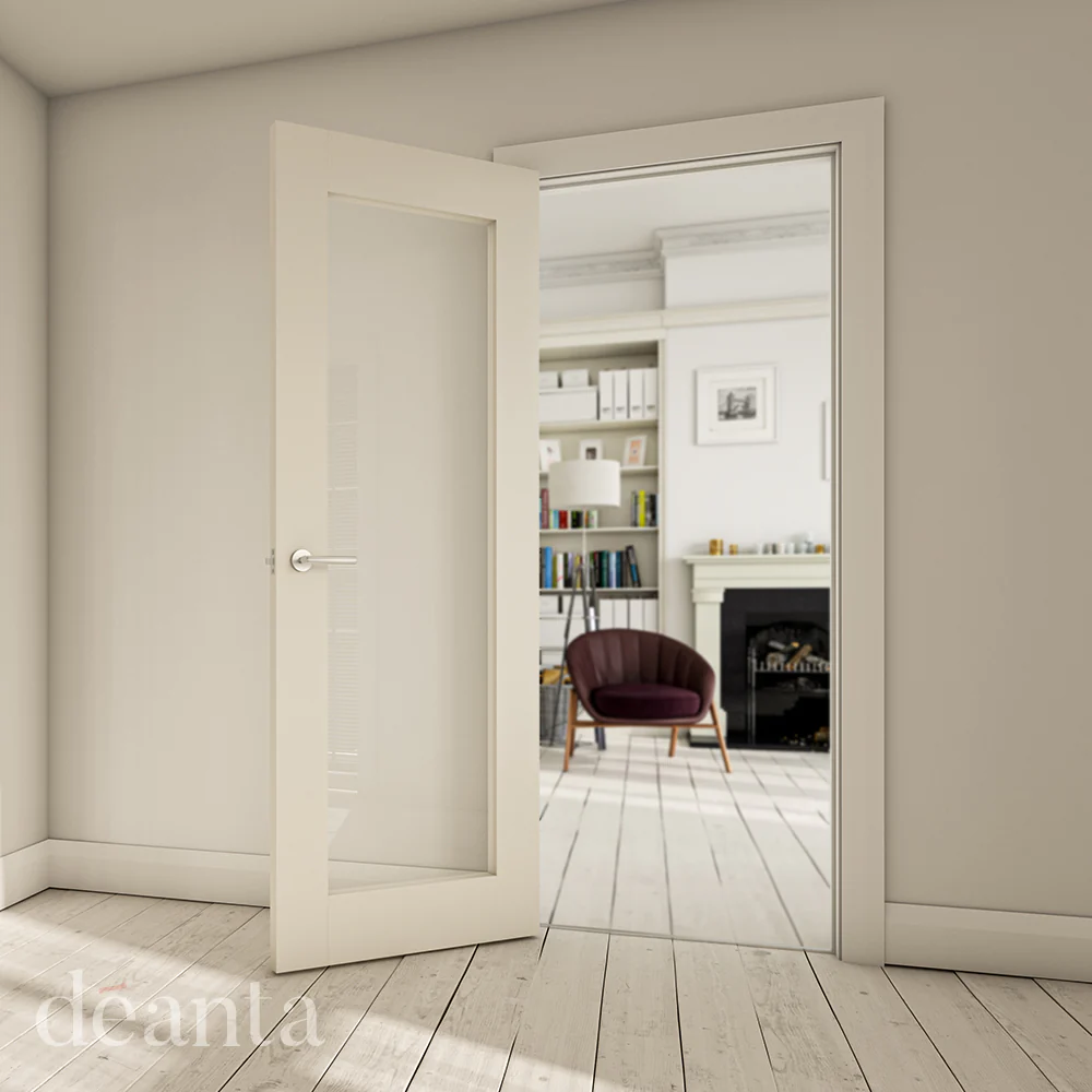 Denver White Primed Glazed Door Clear Glass - Image 3