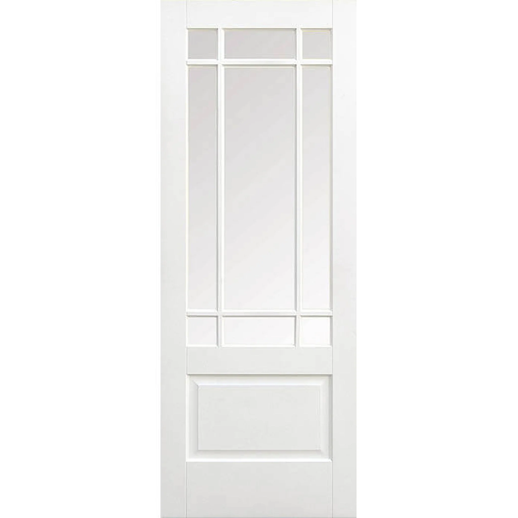 Downham White Primed 9L Clear Glazed Internal Door