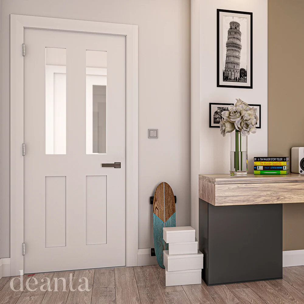 Eton White Primed Glazed Door - Image 3