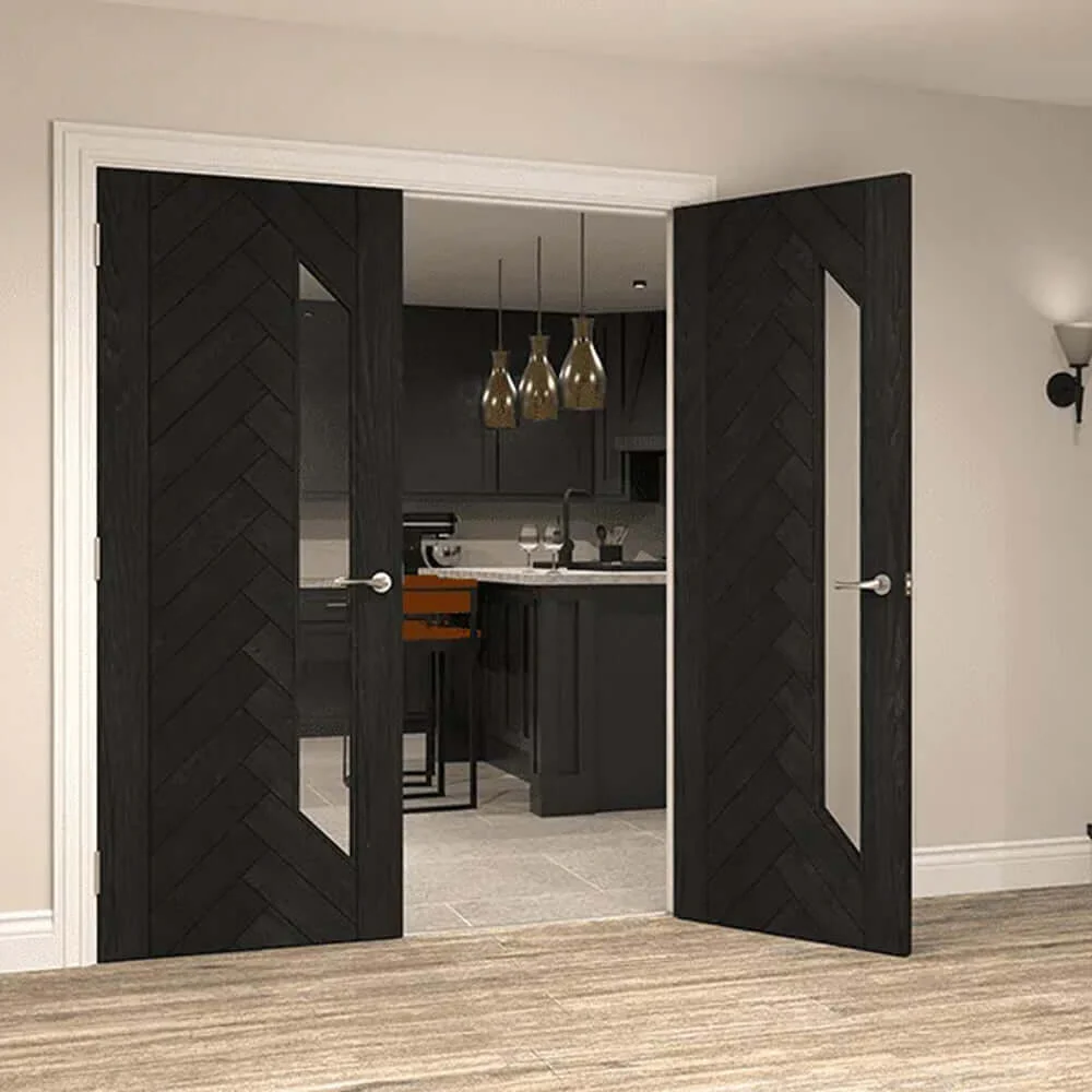 Fontaine Brushed Black Oak Glazed Door - Image 3