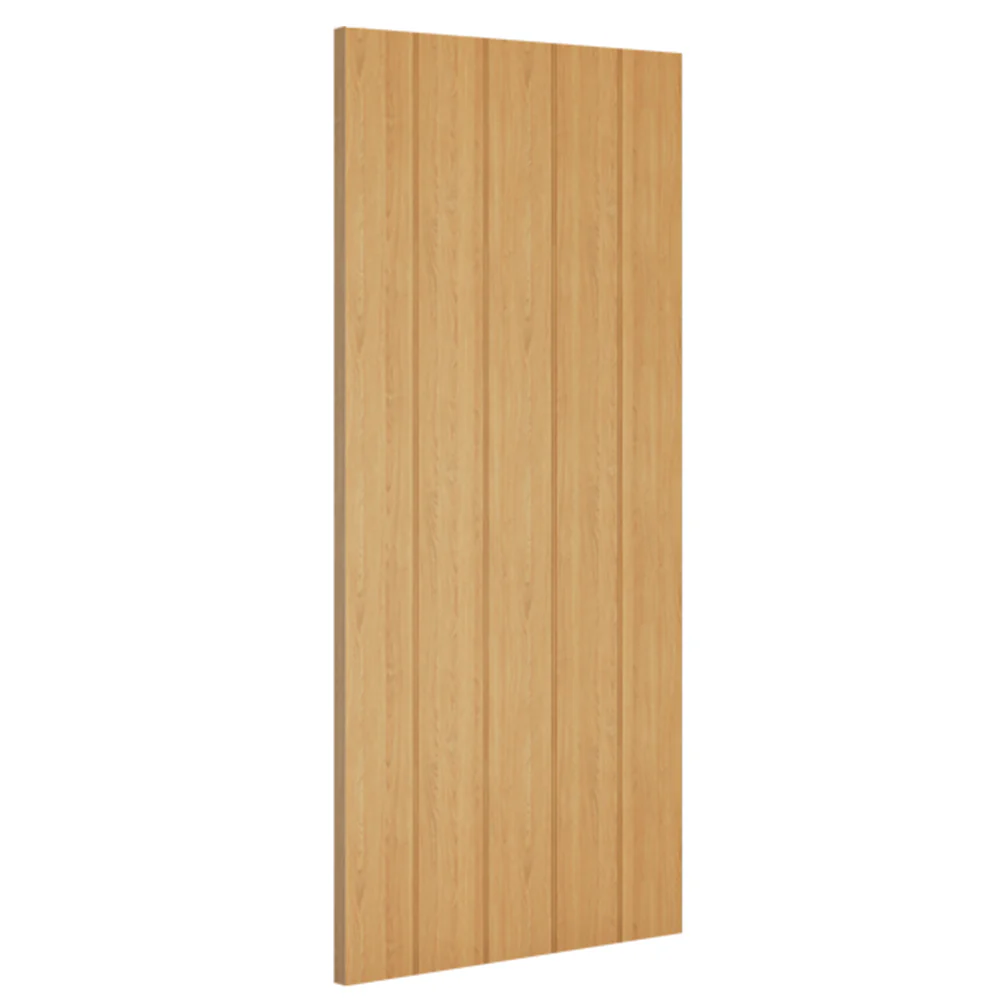 Galway Vertical Panel Oak Fire Door - Image 2
