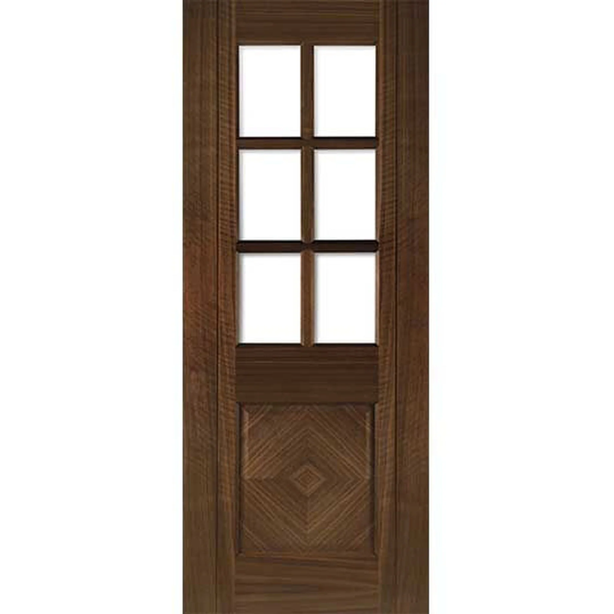 Kensington Prefinished Glazed Walnut Door
