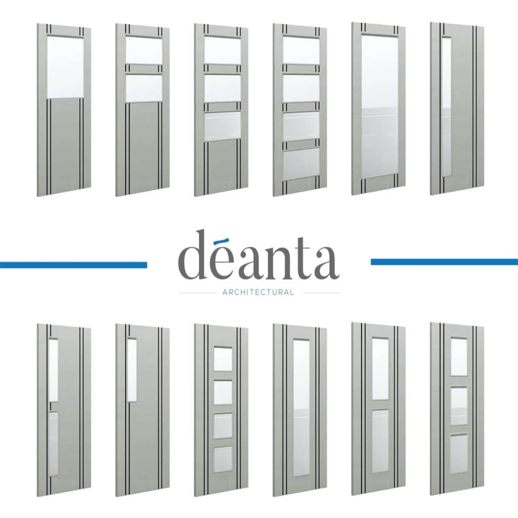 Light Grey Flush Vertical Inlay Prefinished Internal FD30 Fire Door - Image 4