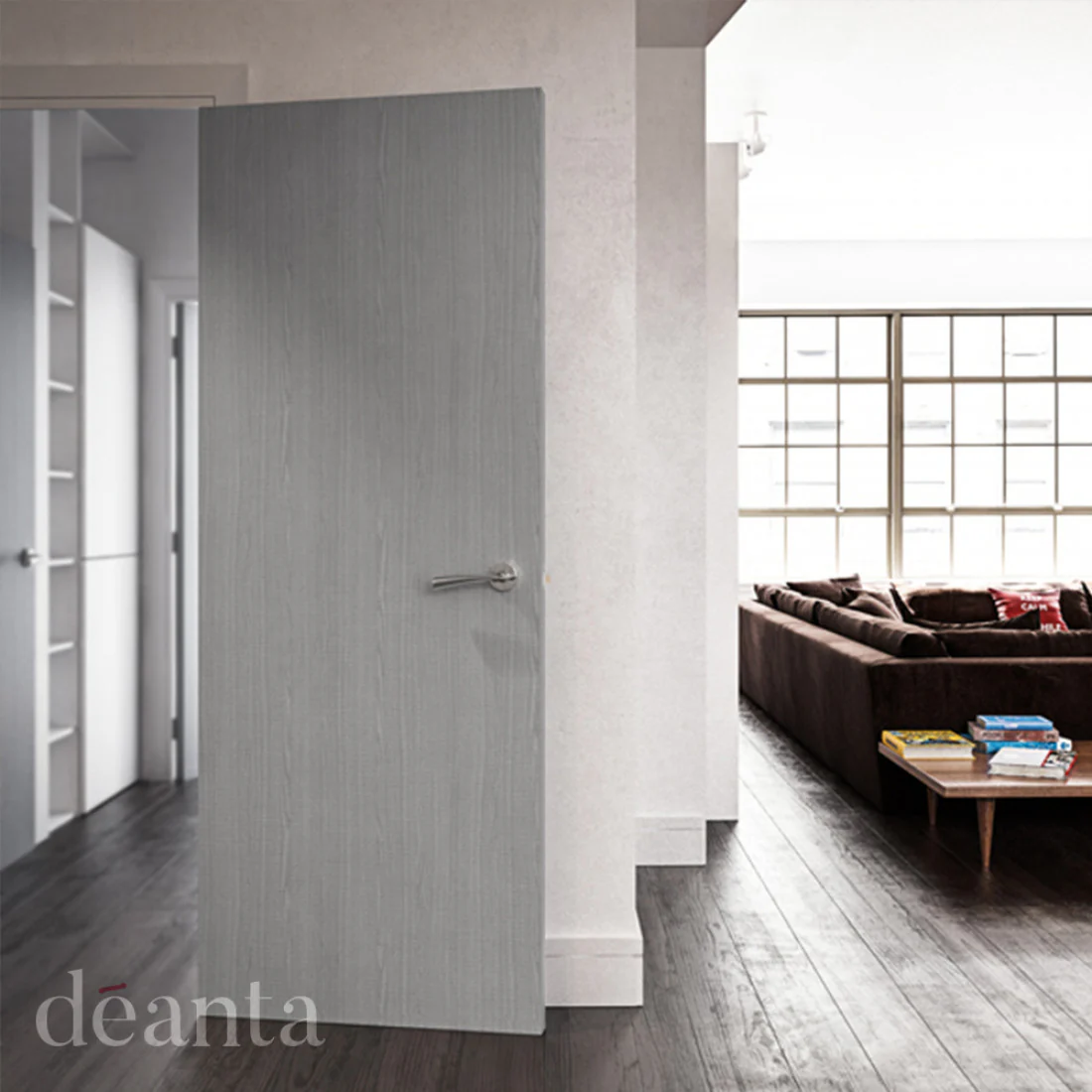 Light Grey Prefinished Internal Flush FD30 Fire Door - Image 3