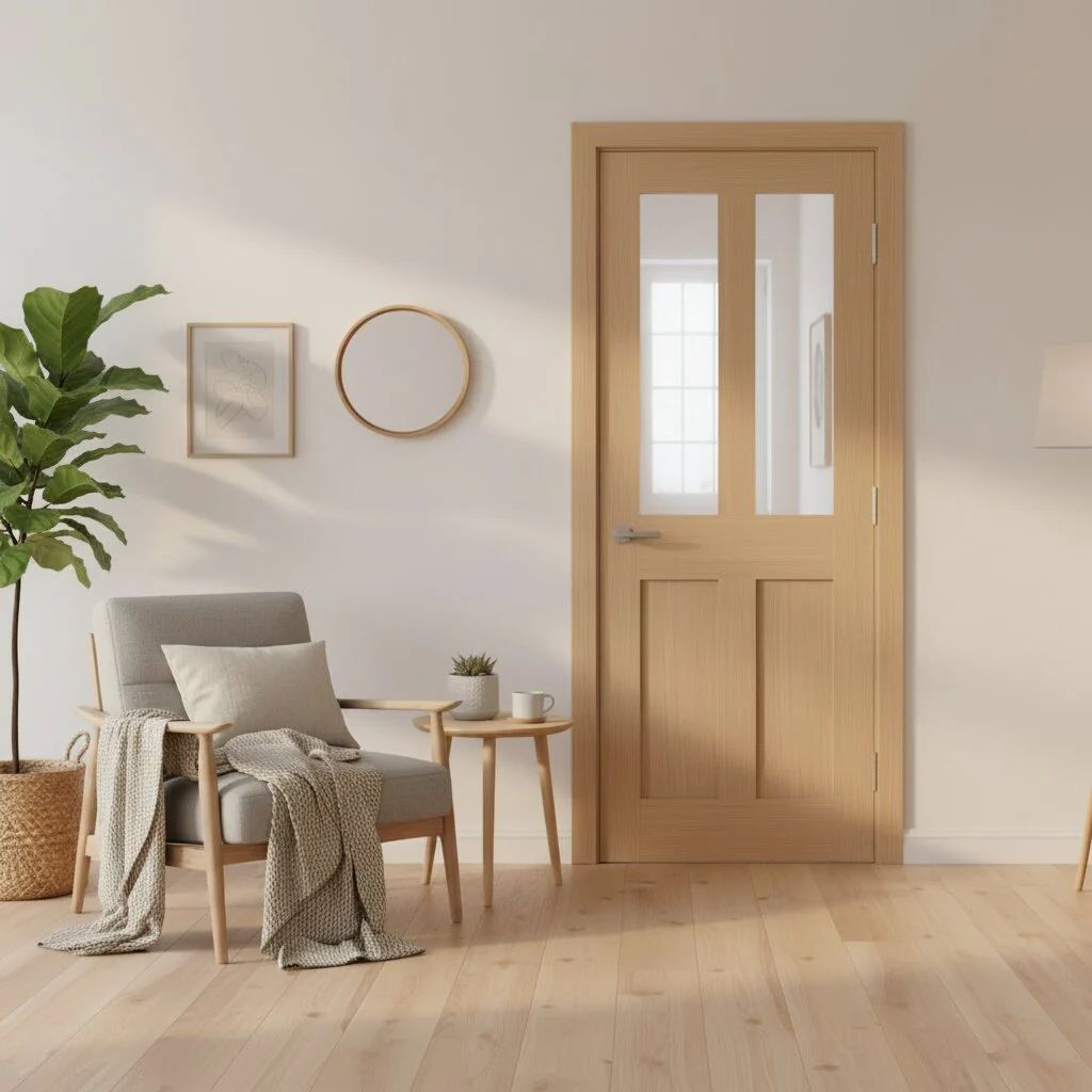 London Flat 4P Prefinished Oak Glazed Internal Door - Image 2
