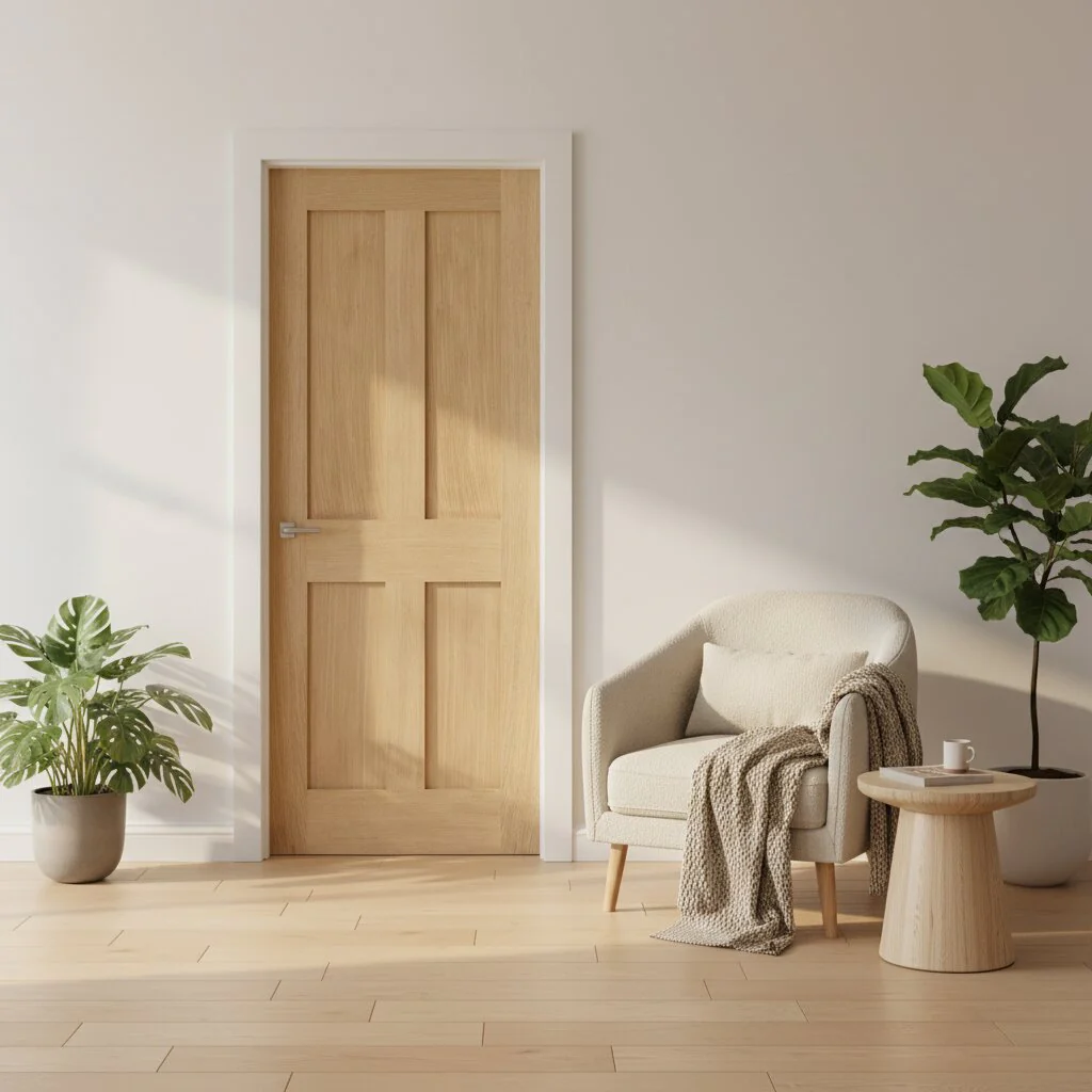 London Flat 4P Unfinished Oak Internal Door - Image 2
