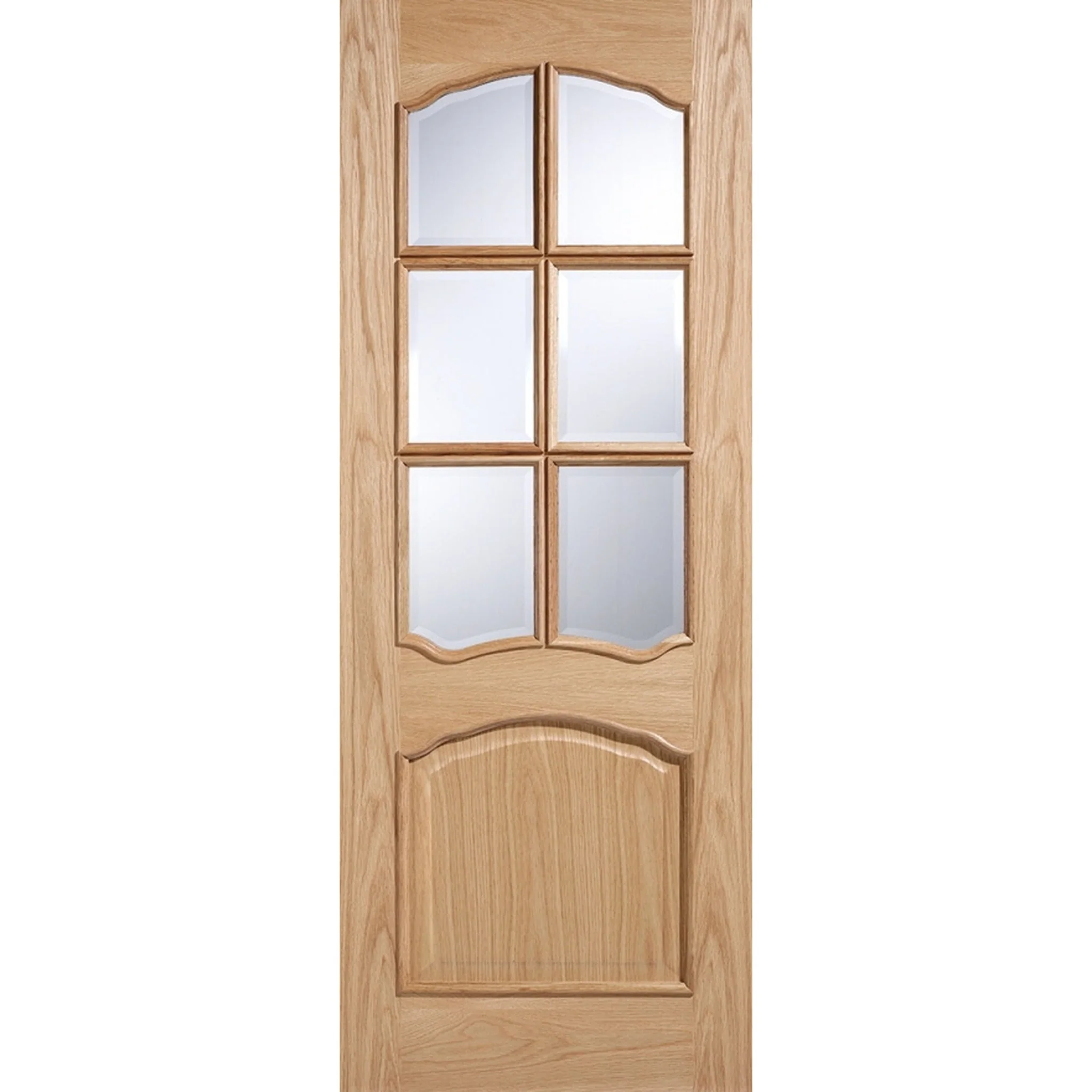 Louis Glazed Raised Mouldings Oak Door