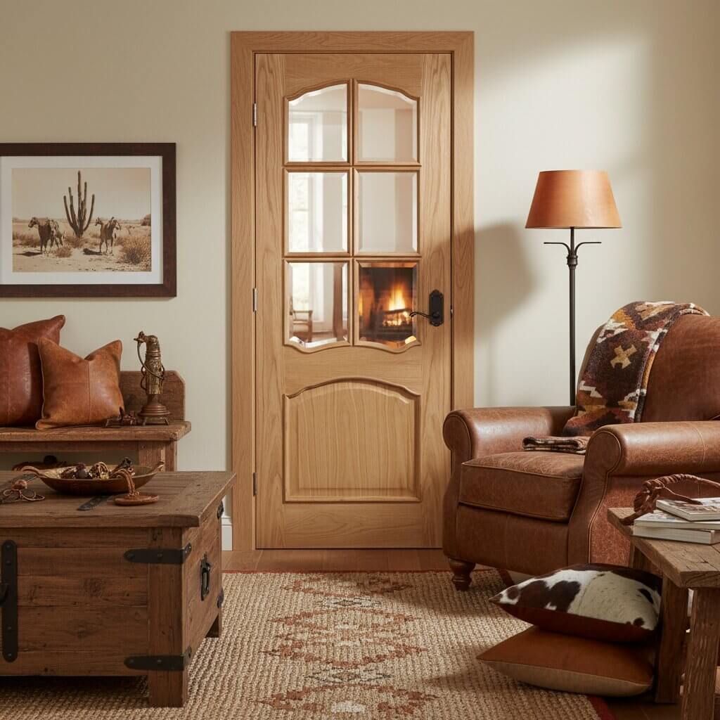 Louis Glazed Raised Mouldings Oak Door - Image 2