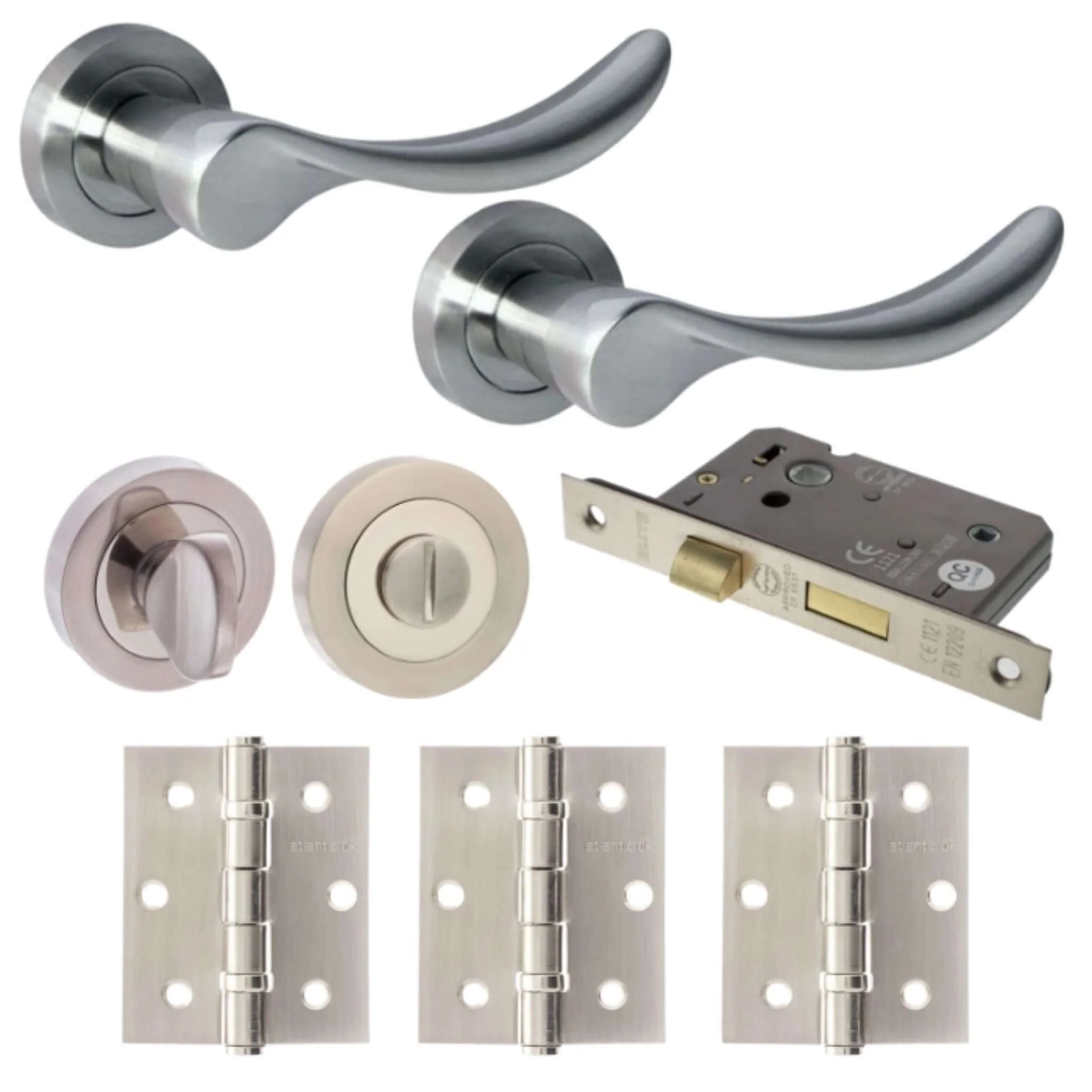 Malaga Satin Nickel Door Lever - Image 2