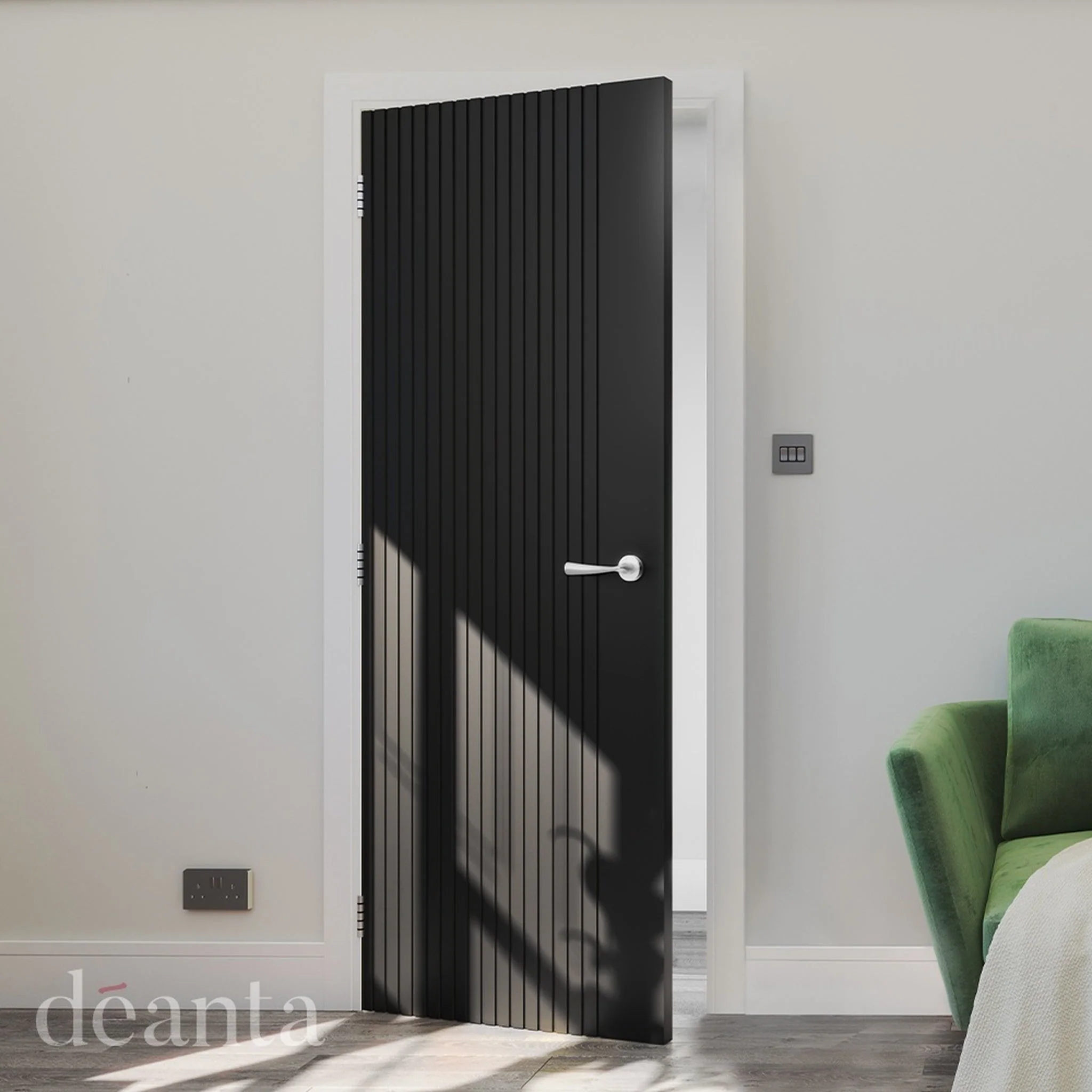 Malmo Black Prefinished Internal Door - Image 3