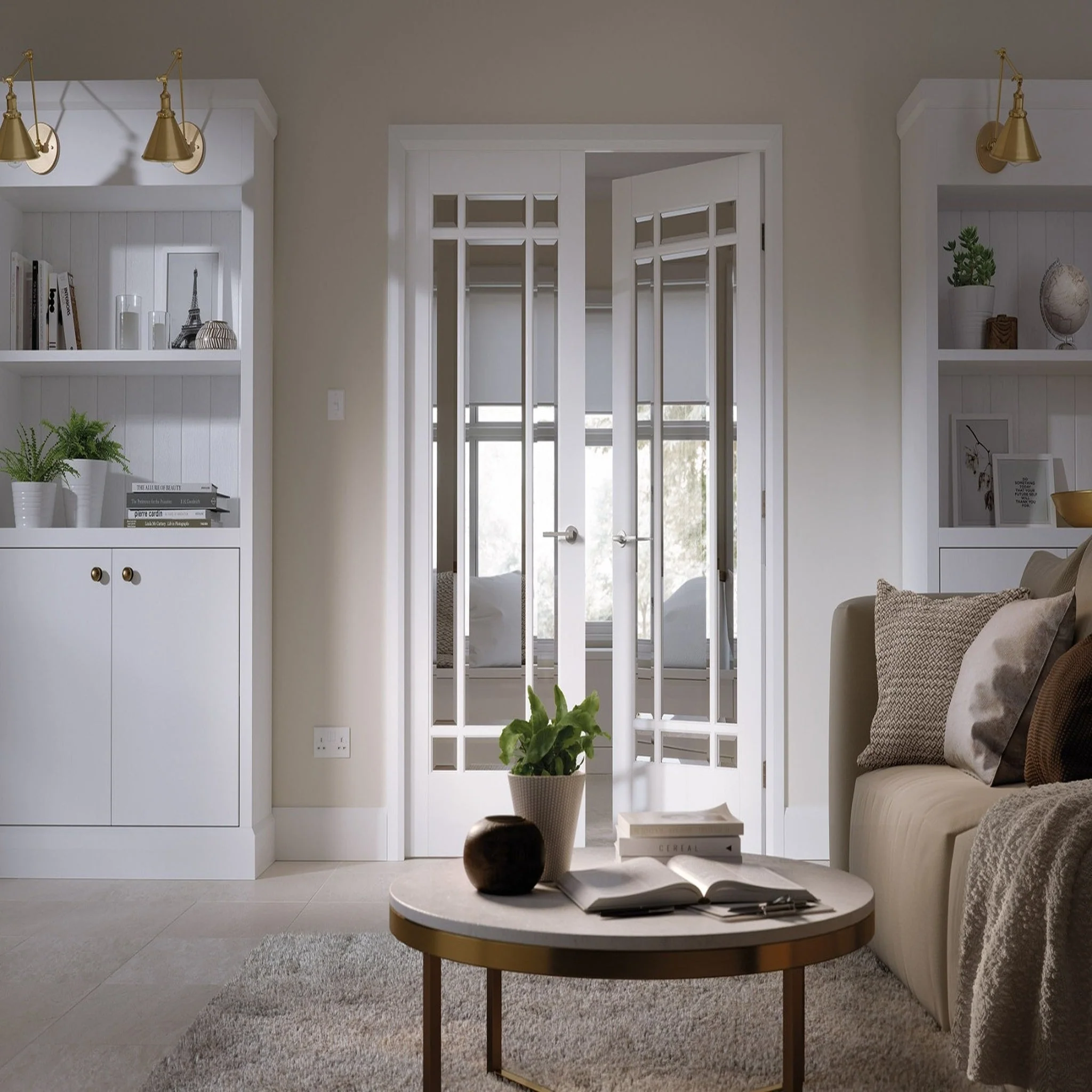 Manhattan White Primed Clear Glazed Internal Door - Image 2