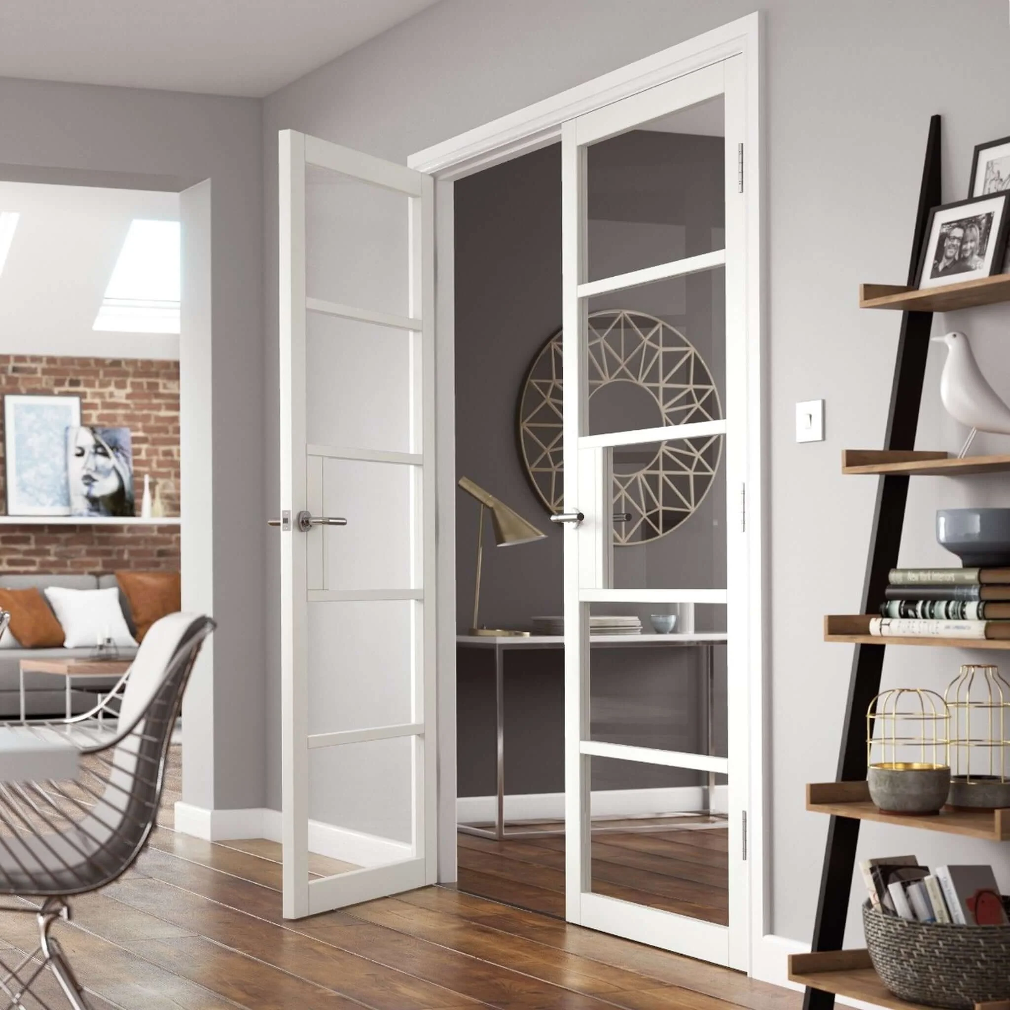 Metro White Clear Glass Internal Door - Image 3