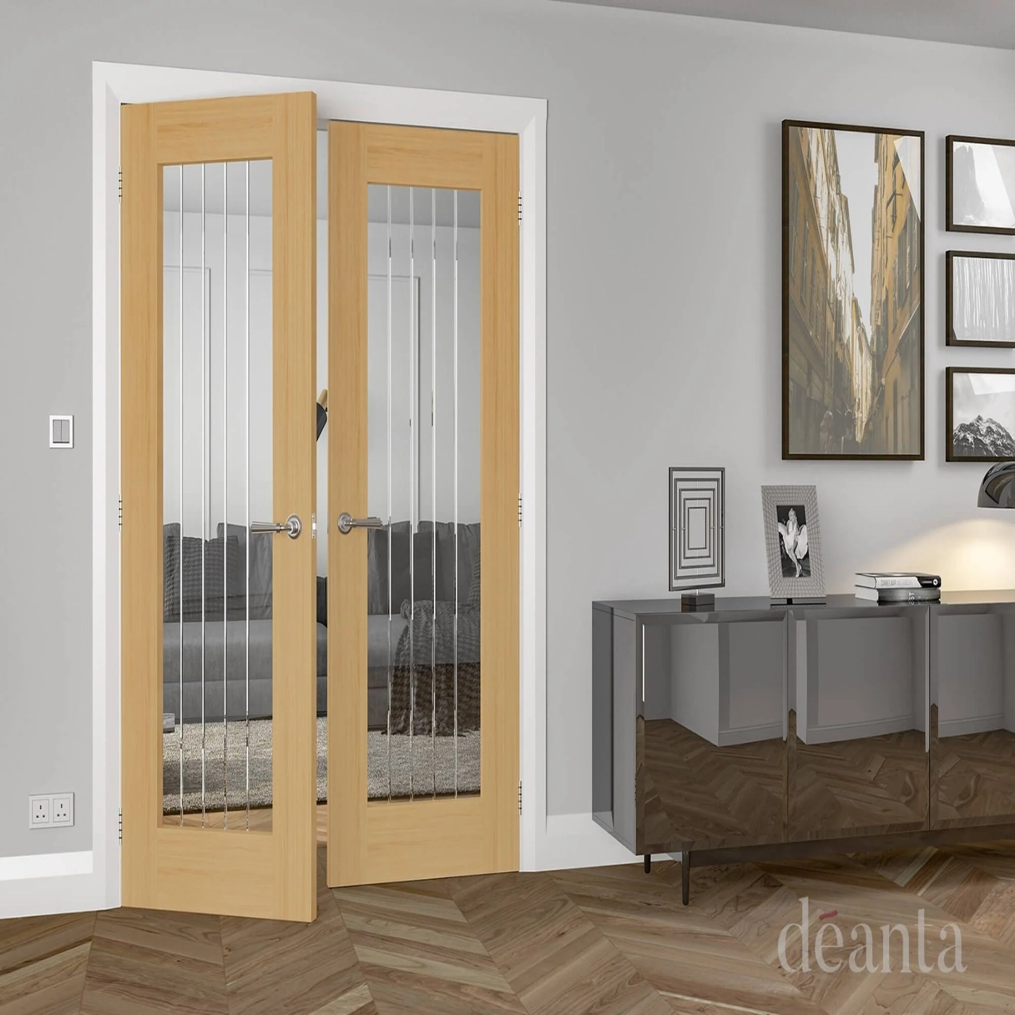 Mexicana Ely 1L (Full) Glazed Prefinished Oak Door - Image 3