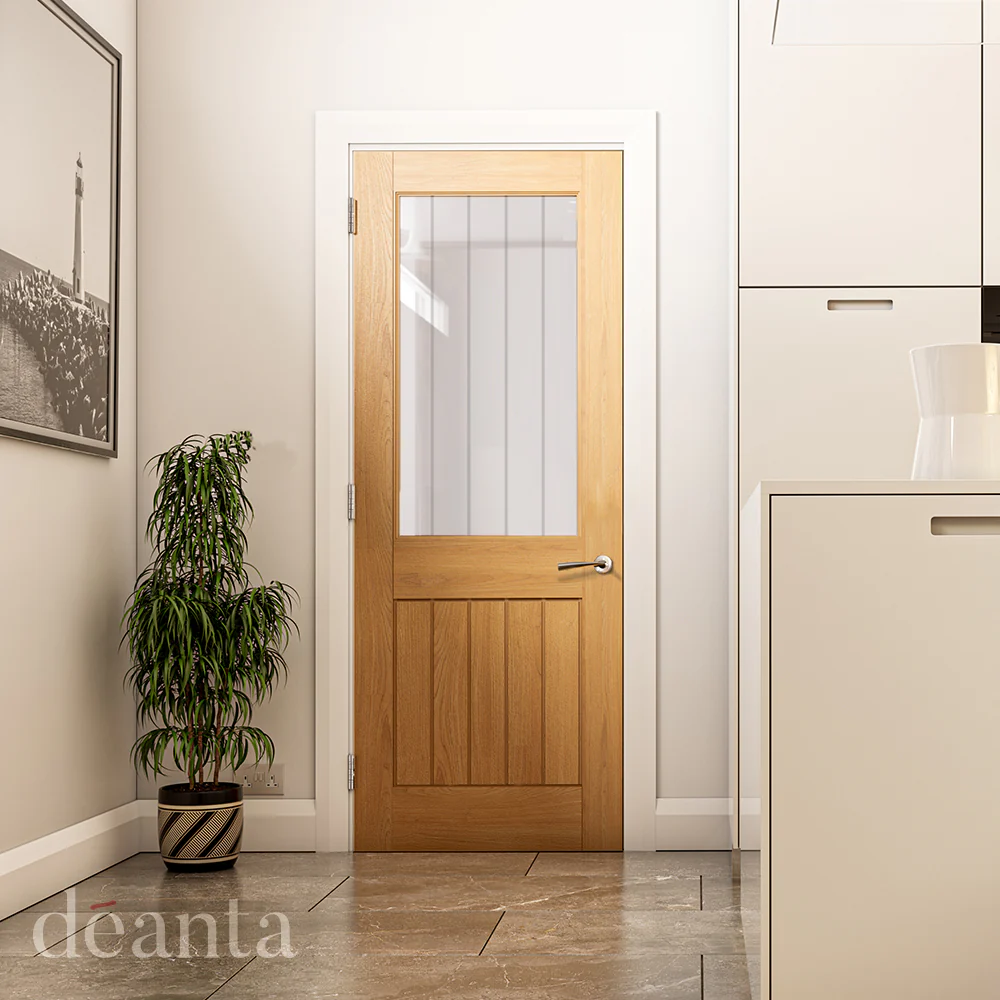Mexicana Ely Prefinished Internal Oak 1L Glazed Door - Image 3