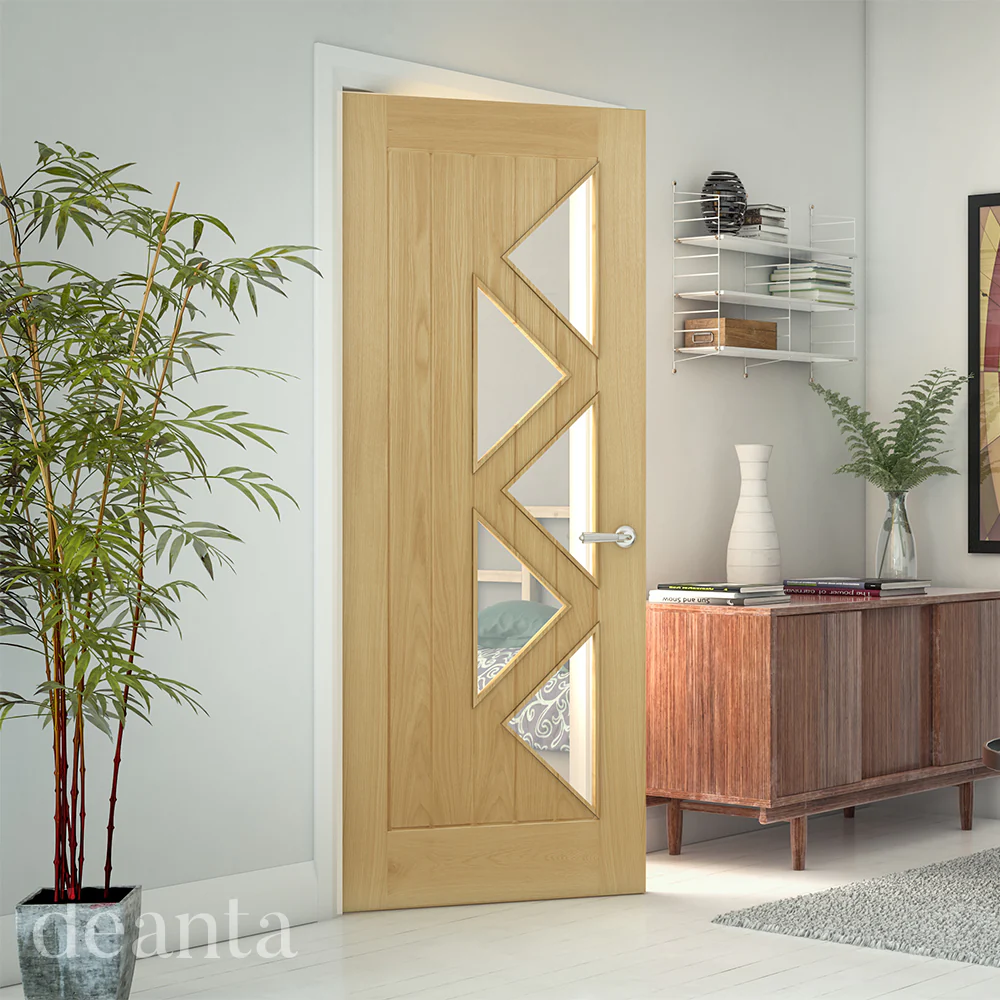 Mexicana Ely Prefinished Internal Oak 5L Glazed Door - Image 3