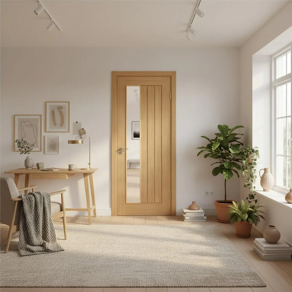 Mexicano Offset Clear Glazed Prefinished Oak Door - Image 2
