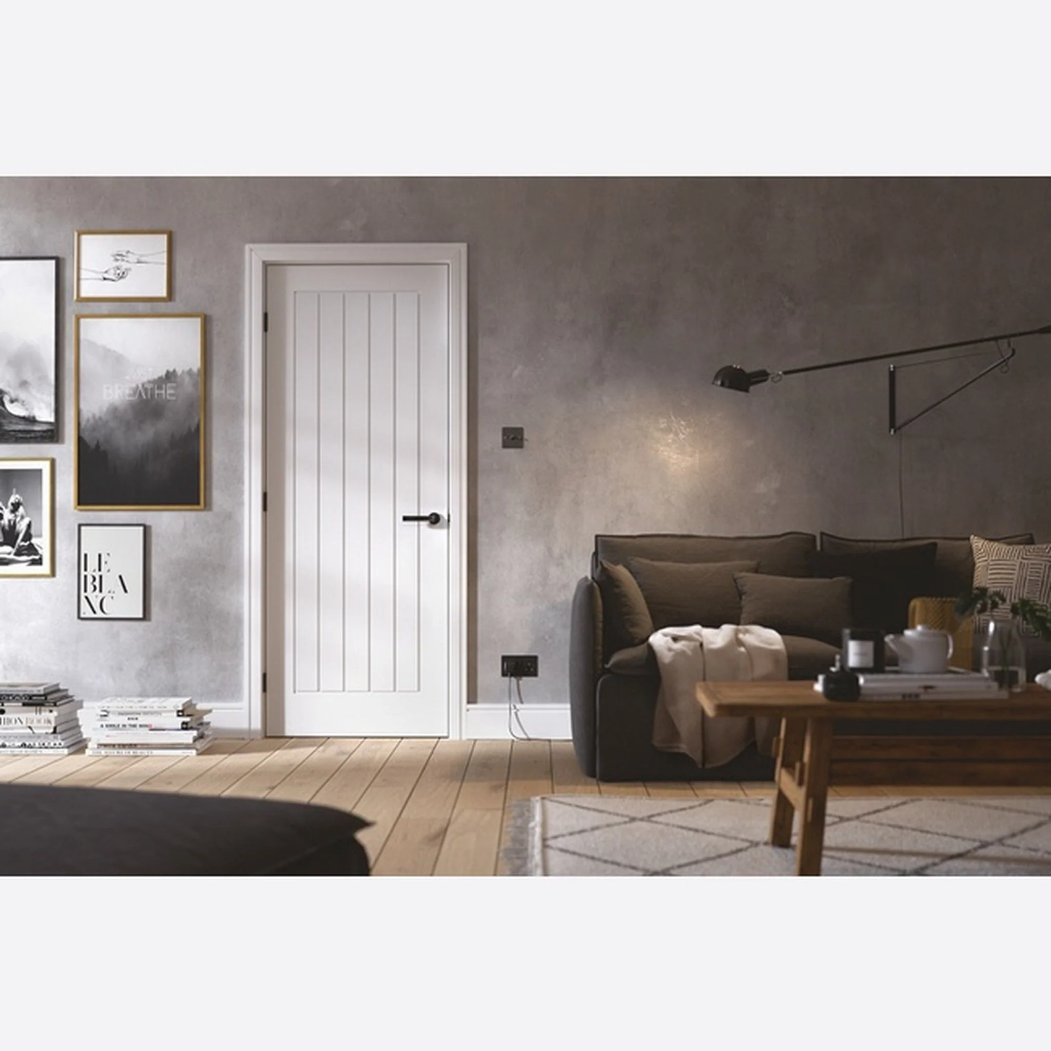 Mexicano White Primed FD60 Fire Door - Image 2
