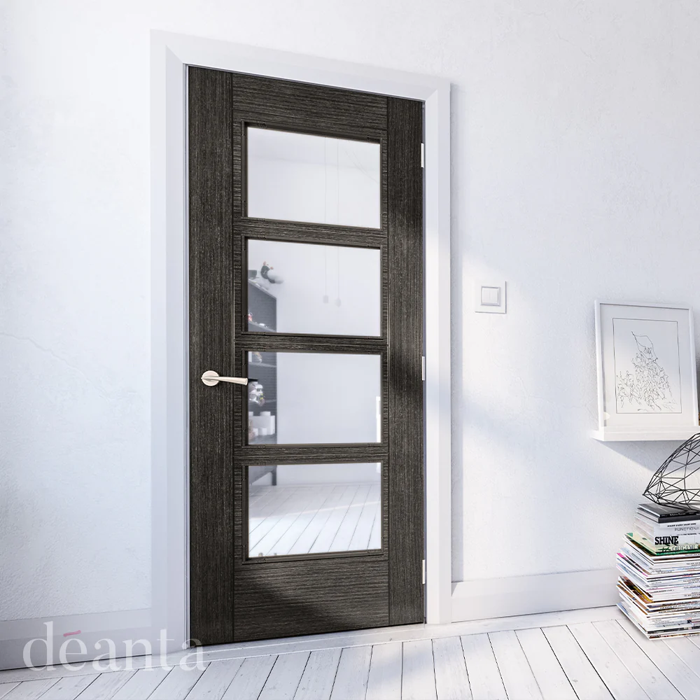 Montreal Glazed Dark Grey Ash Fire Door - Image 3