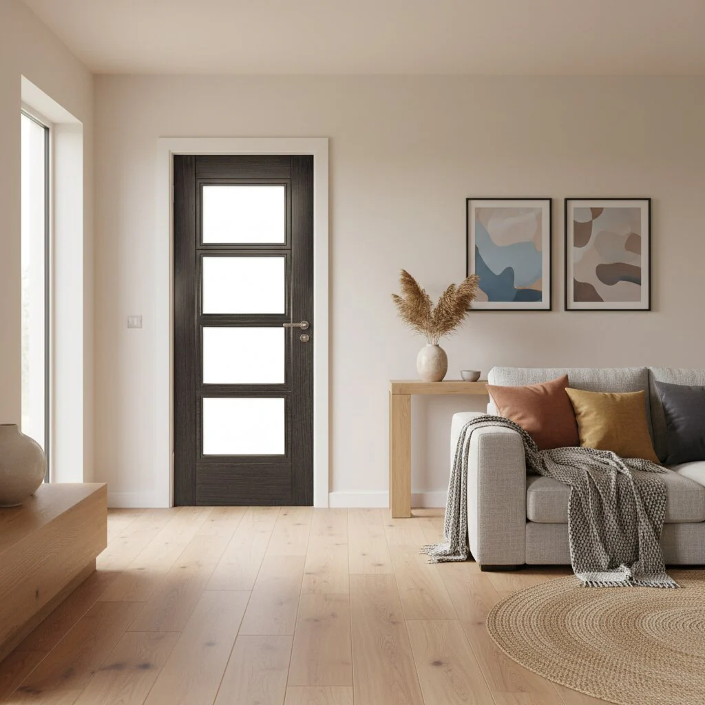 Montreal Glazed Prefinished Dark Grey Ash Door - Image 3