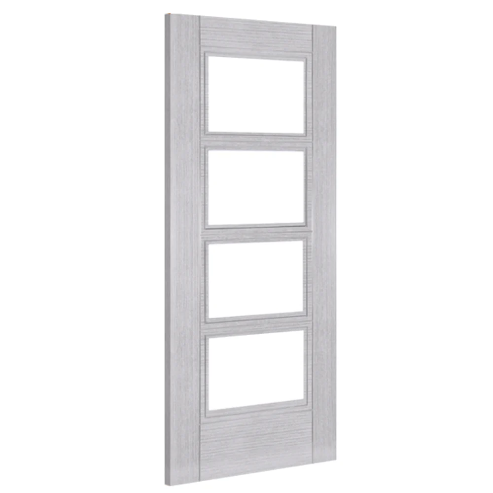 Montreal Glazed Prefinished Light Grey Ash Fire Door - Image 2