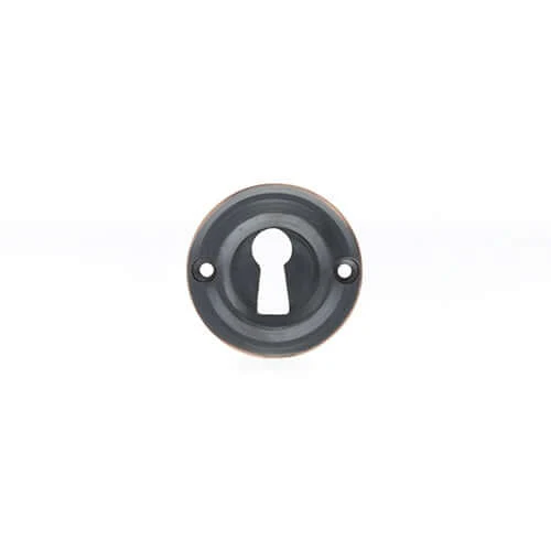 Old English Solid Brass Key Escutcheon Pair - Image 11