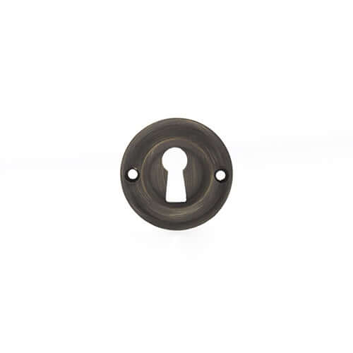 Old English Solid Brass Key Escutcheon Pair - Image 3
