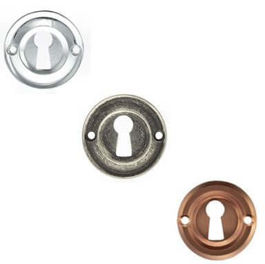Old English Solid Brass Key Escutcheon Pair - Image 31