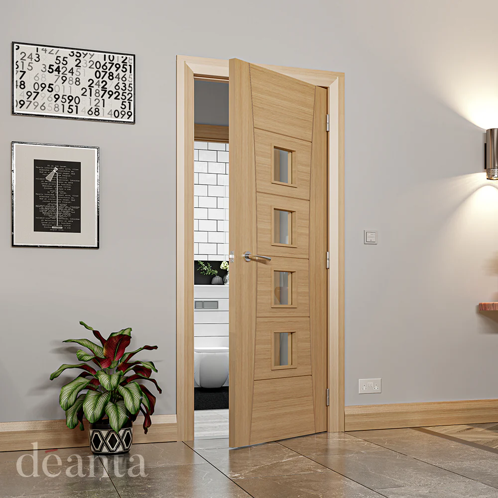Pamplona Prefinished Glazed Oak Door - Image 3