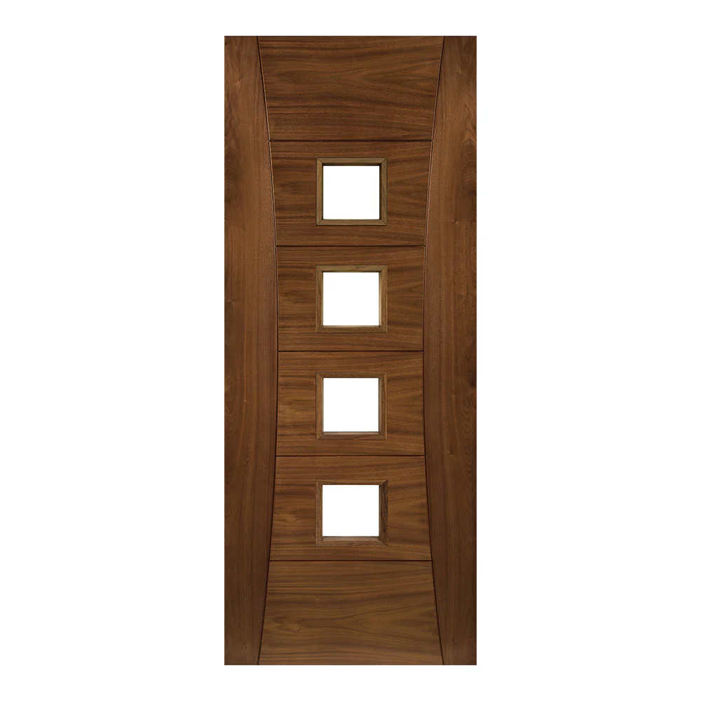 Pamplona Prefinished Glazed Walnut Door