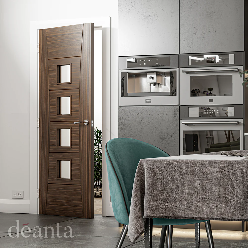 Pamplona Prefinished Glazed Walnut Door - Image 3