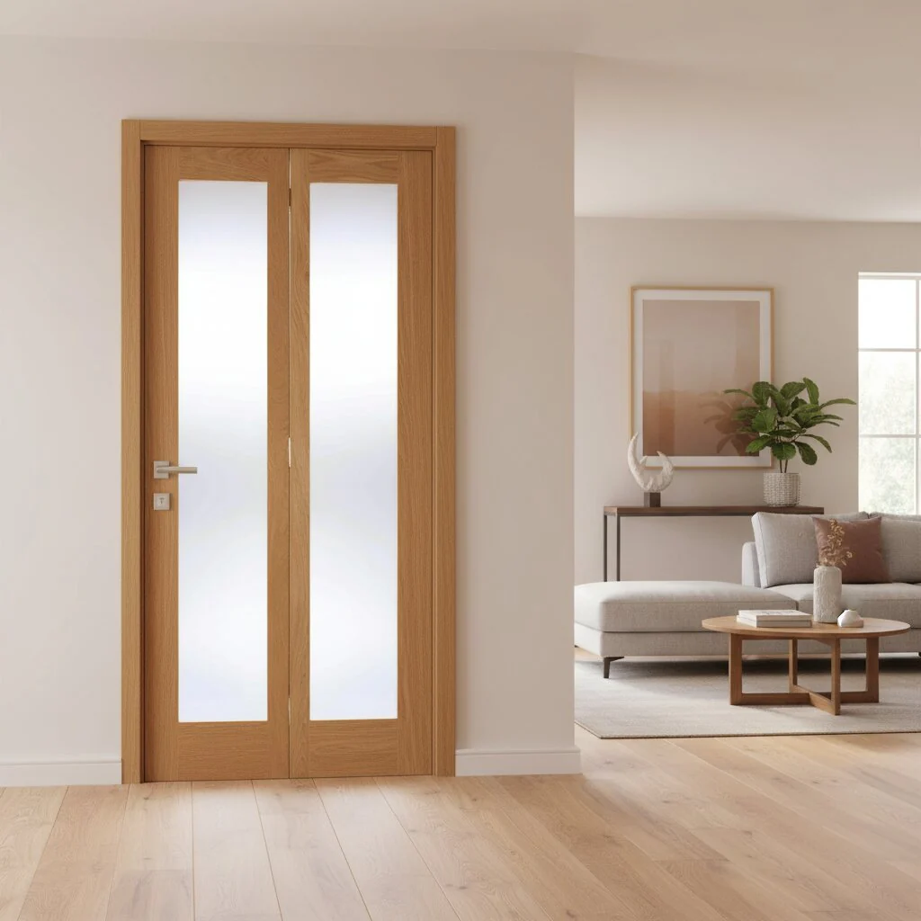 Pattern 10 Glazed Oak Bi-Fold Door - Image 2